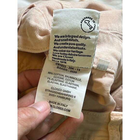 Closed Baker Light Pink Velvet Skinny Pants Size 30 - Picture 9 of 13